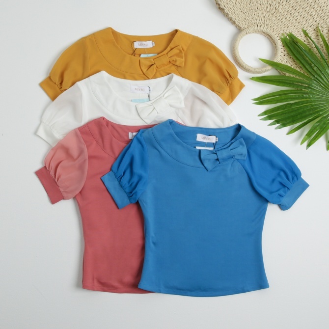 Ribbon Puff Sleeve Top 18179