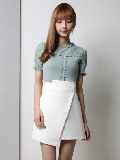 High Waist Irregular Long Skirt 18364