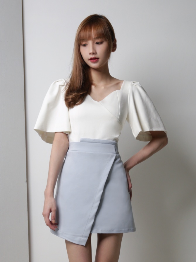 High Waist Irregular Long Skirt 18364