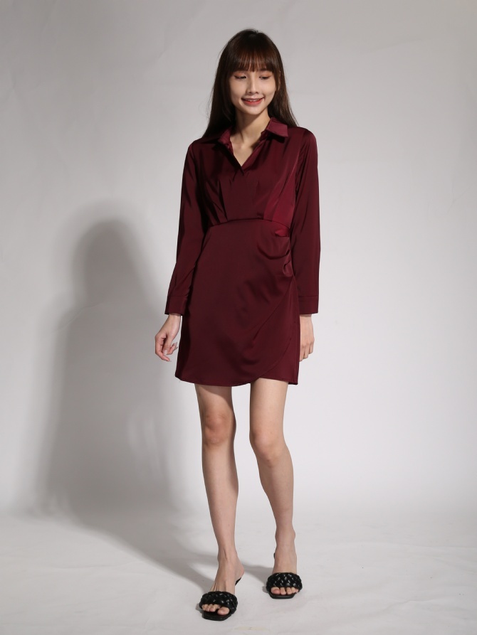 Collar Wrap Dress 19022