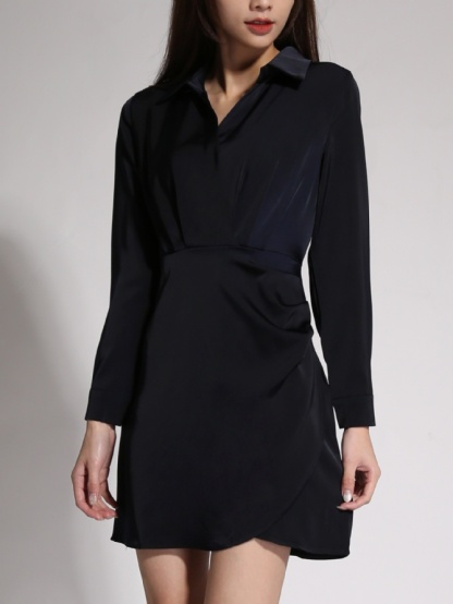 Collar Wrap Dress 19022
