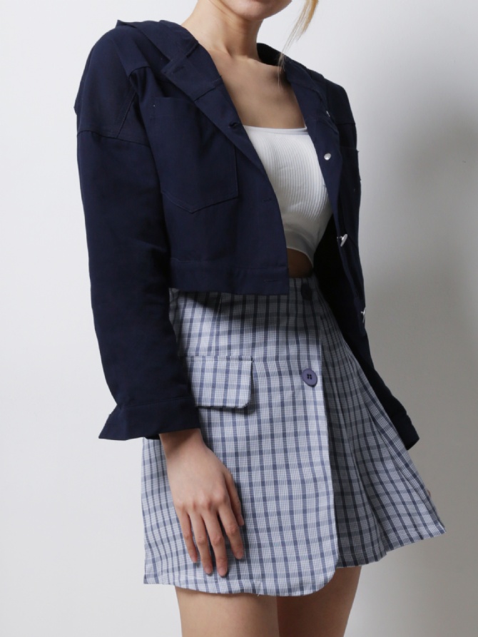 High Waist Plaid With Wrap Skirt Pants 18571