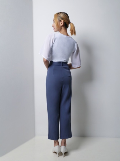 High Waist Long Pants With Belt 18667
