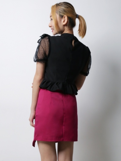V Neck With Transparent Polka Dot 18698