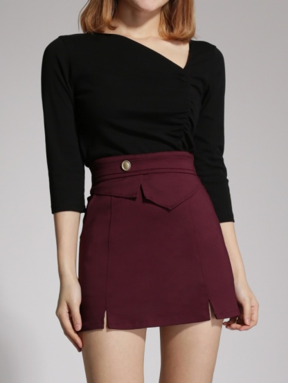 High Waist Side Split Skirt 18928