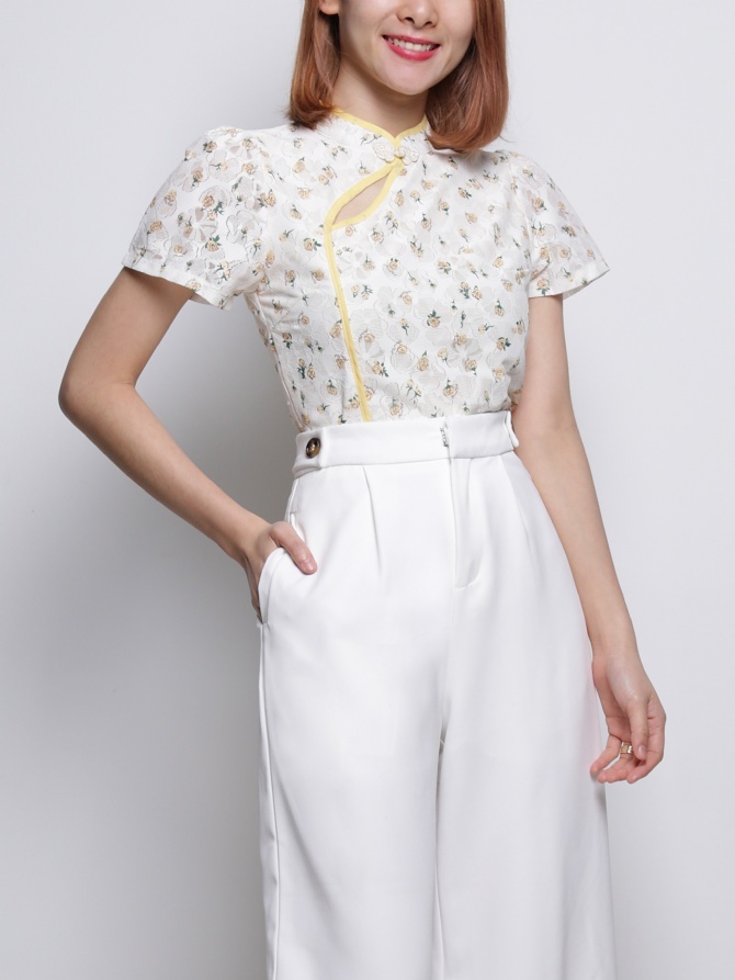 Lace Flower Cheongsam Top 18929