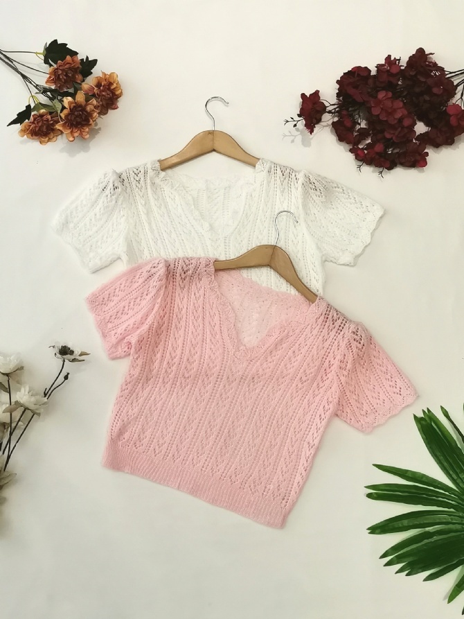 Knitted Eyelet Top 19620