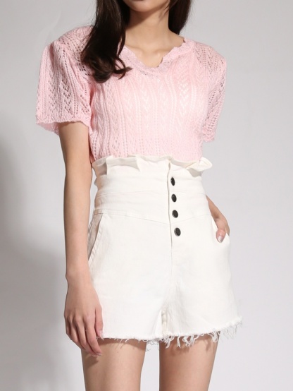 Knitted Eyelet Top 19620