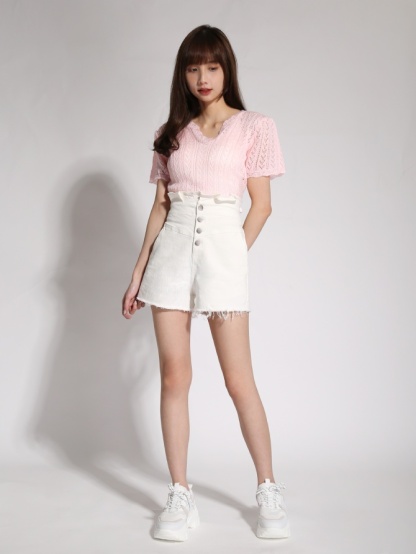 Knitted Eyelet Top 19620