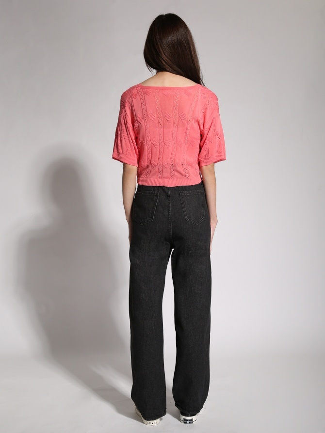 Knitted Front Tie Up Top 19622