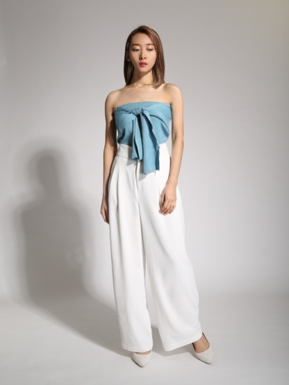 Knitted Wrap Strap Neckline Top 19778