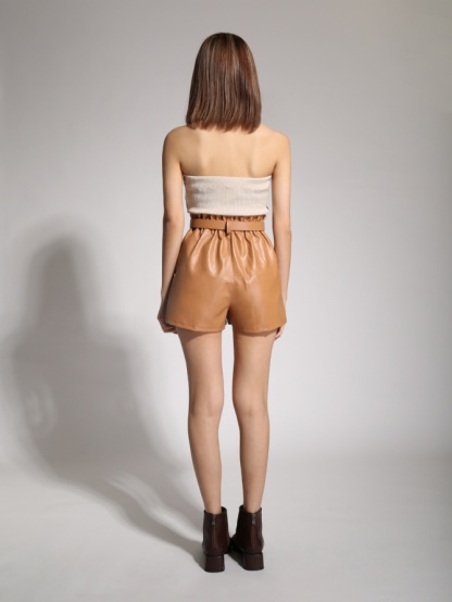 Knitted Wrap Strap Neckline Top 19778