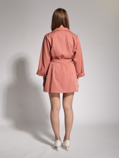Stripe Outerwear With Belt 19828
