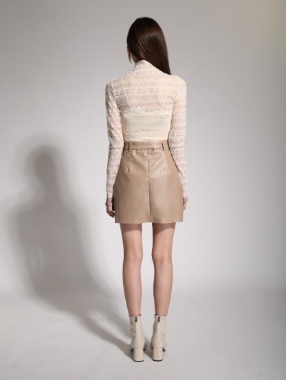 Turtle Neck Lace With Drawstring Top 19831