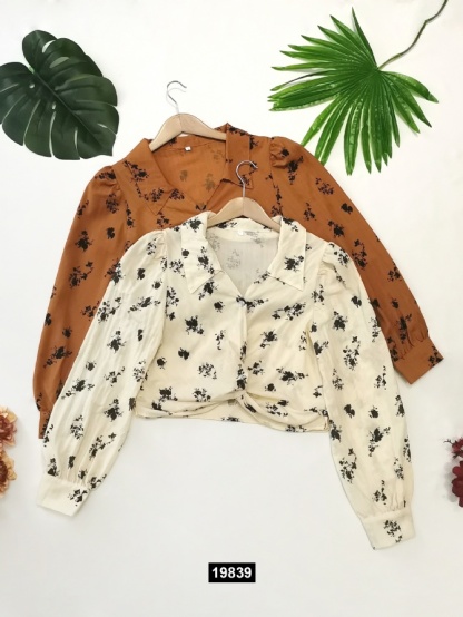 Flower Twist With Drawstring Top 19839