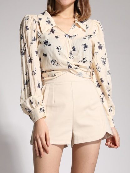 Flower Twist With Drawstring Top 19839