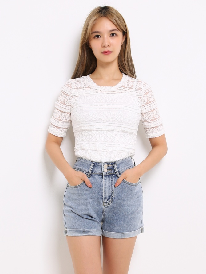 Inner Singlet With Lace Top 14279