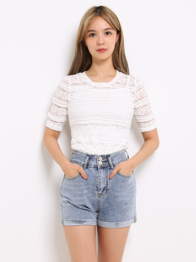 Inner Singlet With Lace Top 14279