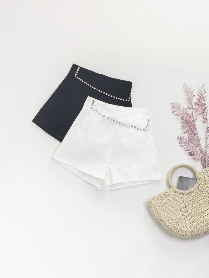 Pattern Diamond Side Pocket Short Pants 22890