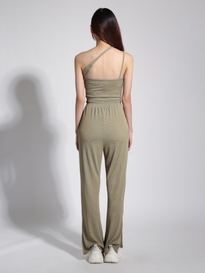 Strap Top With High Waist Long Pants 22897