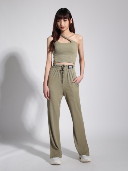Strap Top With High Waist Long Pants 22897