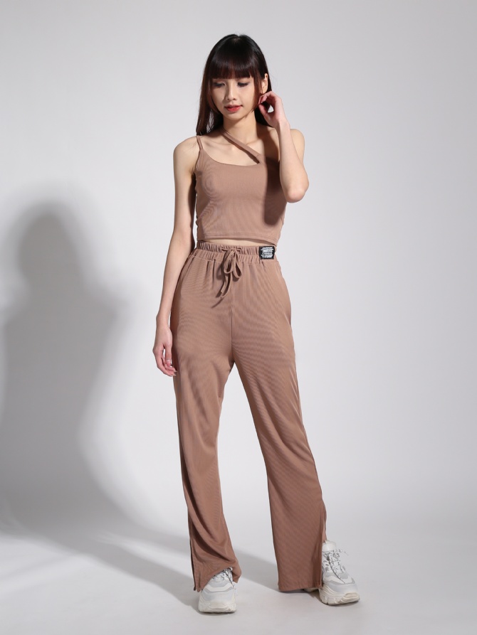Strap Top With High Waist Long Pants 22897