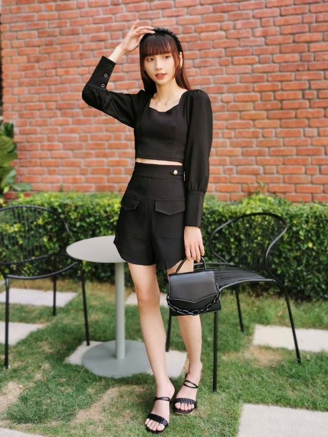High Waist With Front Pocket Short Pants 21285