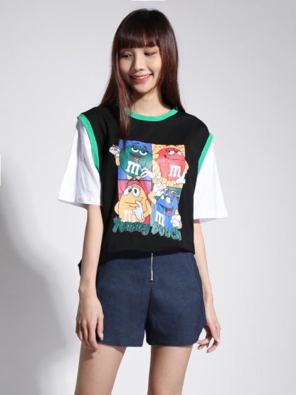 Denim High Waist Zip Short Pants 22020