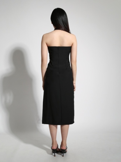 Wrap Side Split Halter Dress 22011