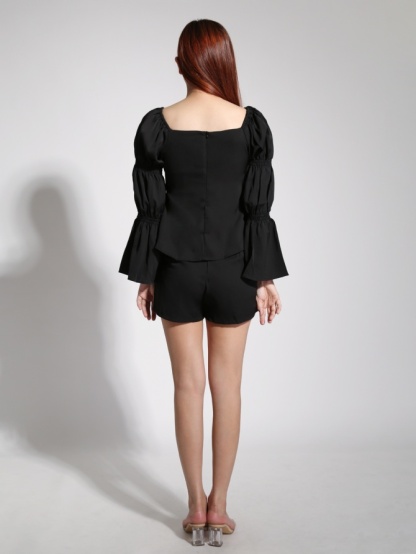 Off Shoulder Long Sleeve Split Set 22062