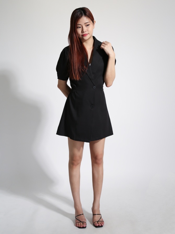 V Neck With Decorative Belt Dress 22413