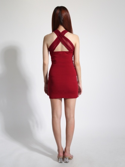 Off Shoulder Sleeve Pleated Dress 22418