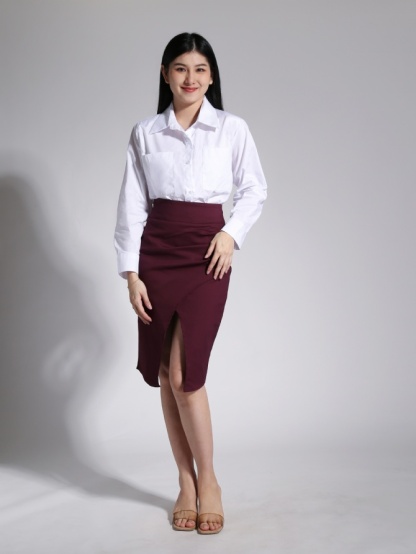 Long Sleeve Polo Collar Front Button Top 23760