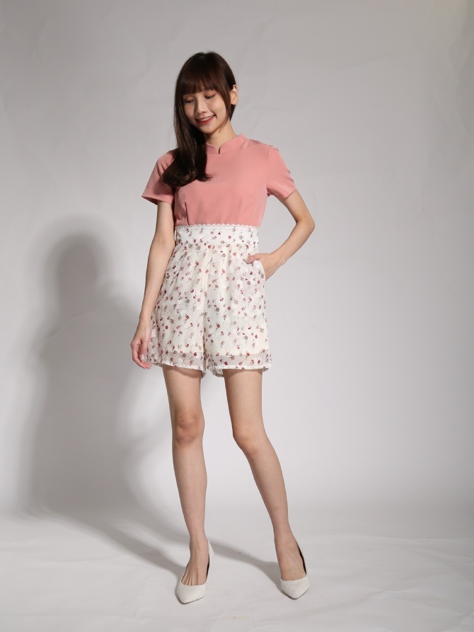 Two Tone Floral Jumpsuit 19569