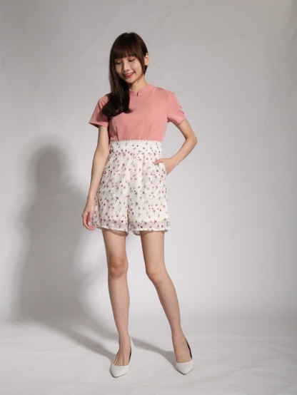 Two Tone Floral Jumpsuit 19569