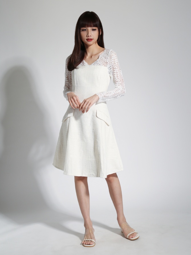 Lace Button Long Sleeve Pocket Jumpsuit 23775