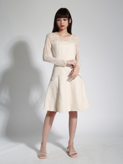 Lace Button Long Sleeve Pocket Jumpsuit 23775