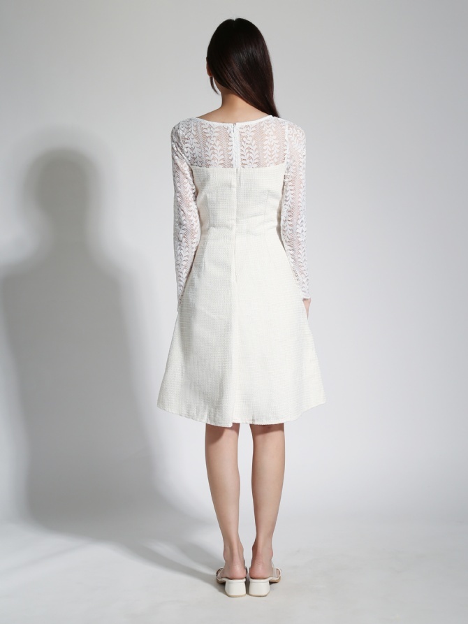 Lace Button Long Sleeve Pocket Jumpsuit 23775