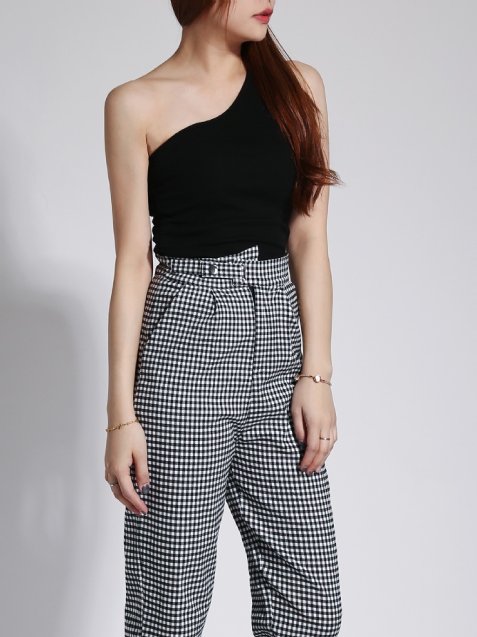 High Waist Side Pocket Long Pants 23842