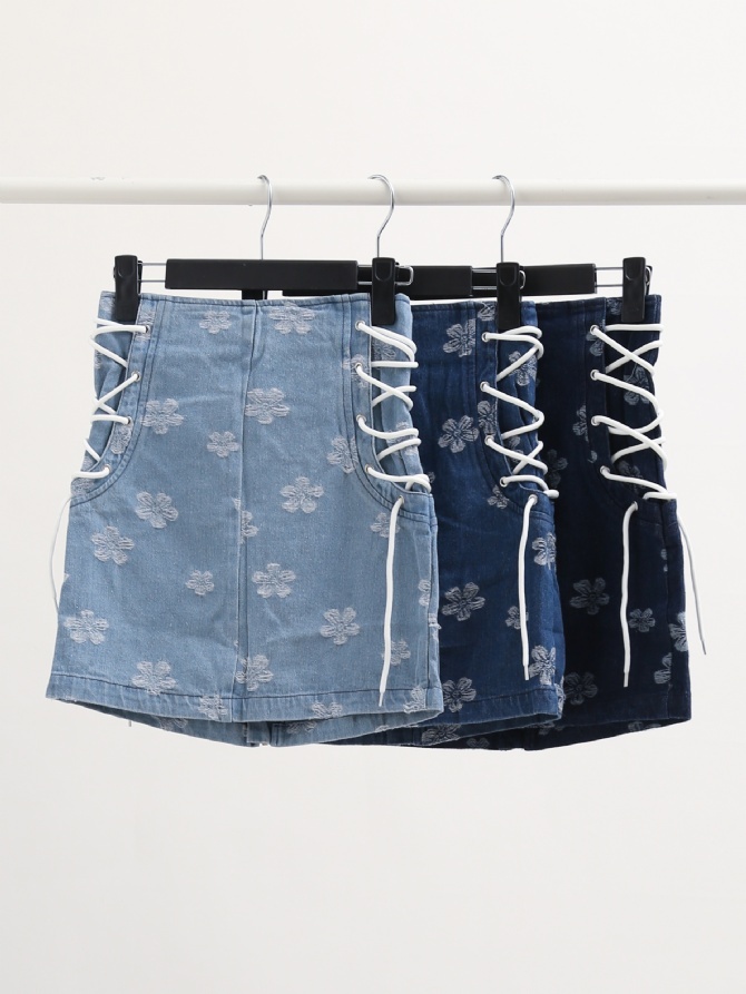 Side Tie Up Front Zip Skirt 23896