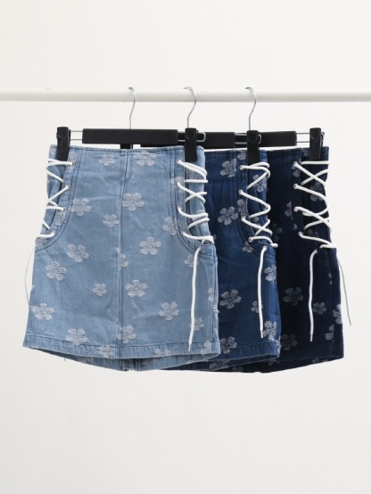 Side Tie Up Front Zip Skirt 23896