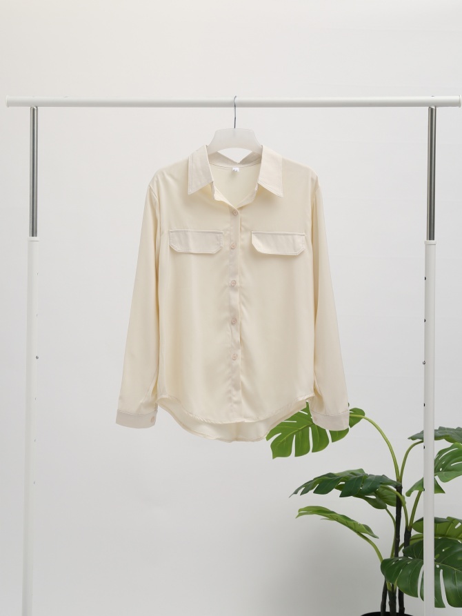 Chiffon Collar With Front Button Top 15110