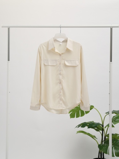 Chiffon Collar With Front Button Top 15110