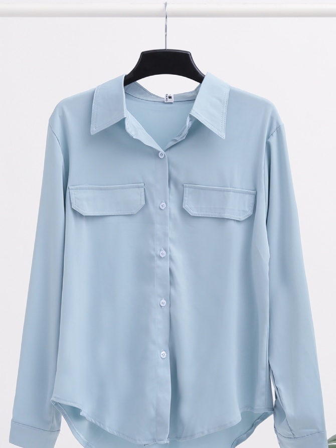 Chiffon Collar With Front Button Top 15110