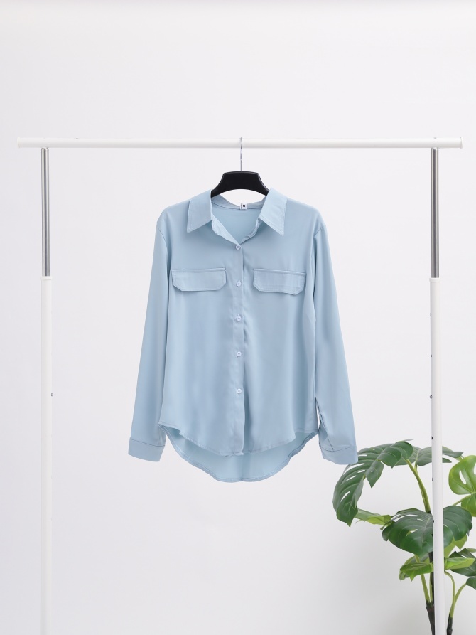 Chiffon Collar With Front Button Top 15110