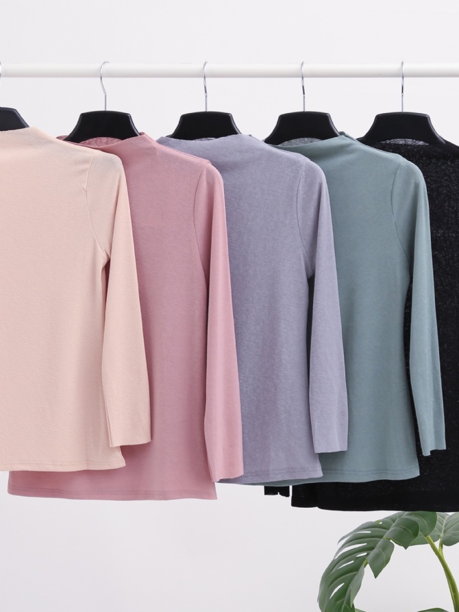 Turtle Neck Long Sleeve Basic Plain Top 16630