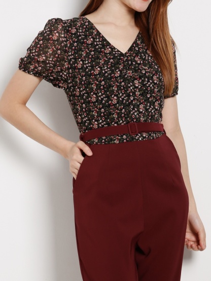 Dual Tone Floral Jumpsuit 13400