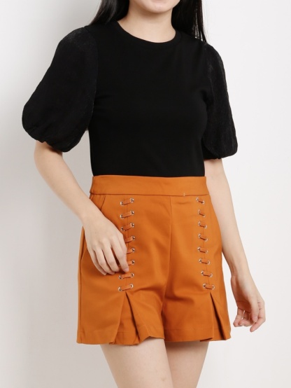 High Waisted Tie Up Short Pants 13434