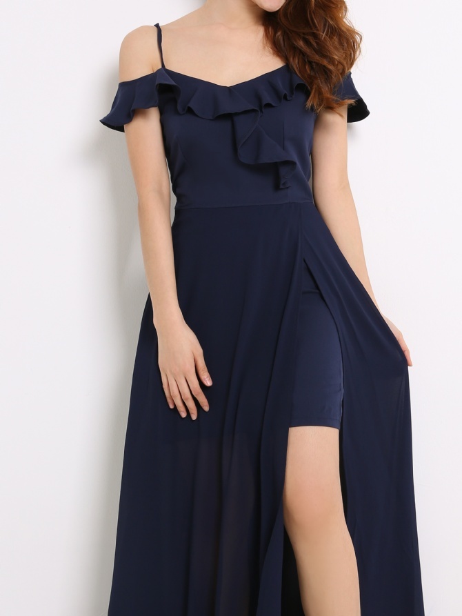 Adjustable Strap Off Shoulder Dress 13710