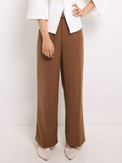 Wide Leg Slack Pants With Belt 14306